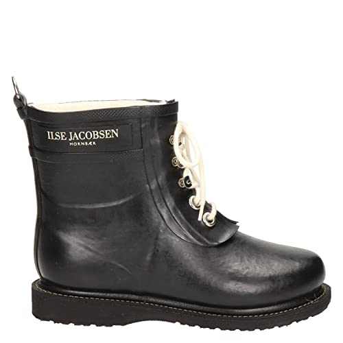 Ilse Jacobsen Women's Ankle Rain Boot (Black, 6) #TOP3