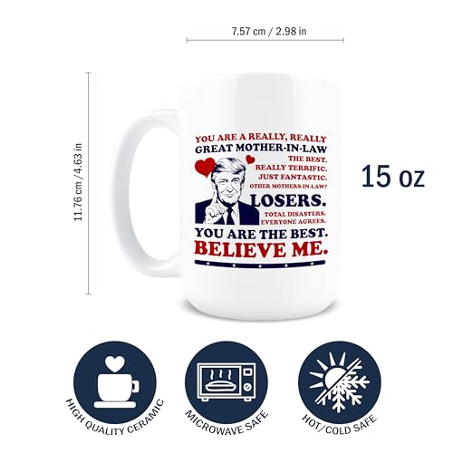 Hogg Best Mother in Law Mug, 15 oz Ceramic Funny Cup for Mom, Best Mother in Law Ever Coffee Mug, Funny Christmas Gifts for Family, Coffee Gifts for Mom