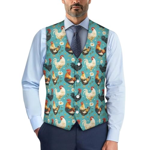 Men's Suit Vest V-Neck Casual Business Vests Lightweight Slim Fit Formal Dress Waistcoat for Tuxedo Wedding Party