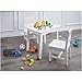 Amazon Basics Kids Solid Wood Table and 2 Chair, 3 Piece Set, White