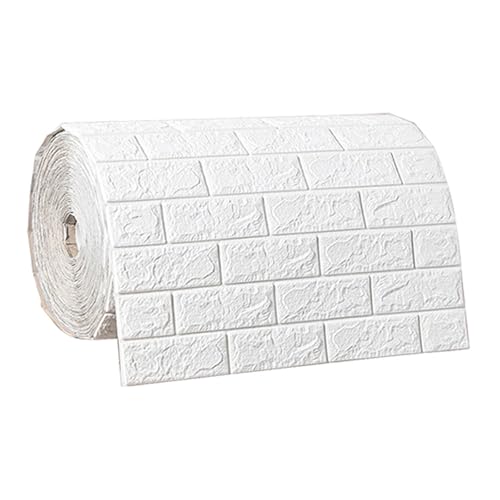 Adesivo da parete 3D, pannelli da muro in finti mattoni, carta da parati in schiuma stacca e incolla, per la cucina, Bianco