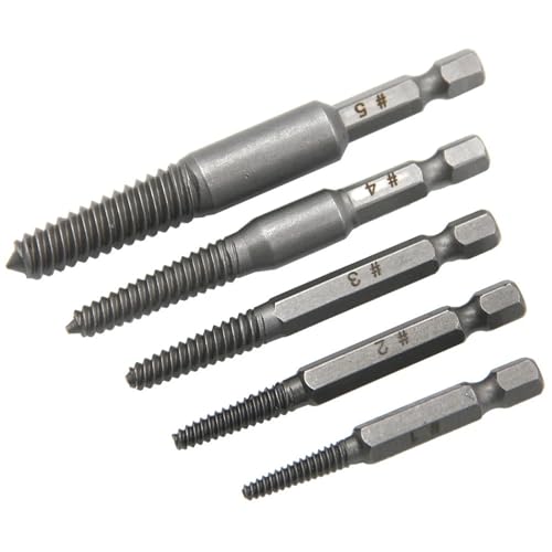 Extracteurs de vis à tête hexagonale 6,35 mm pour taraud cassé | Lot de 5 pièces