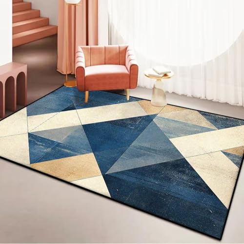 Tapis antidérapant grand format avec design abstrait moderne pour salon