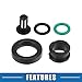 A ABSOPRO Fuel Injector O Rings Seals No.06164P8EA00 with Micro Filters Fuel Injector Repair Kit for Honda Odyssey Pilot 2001-2004 Rubber Black (Set of 6)
