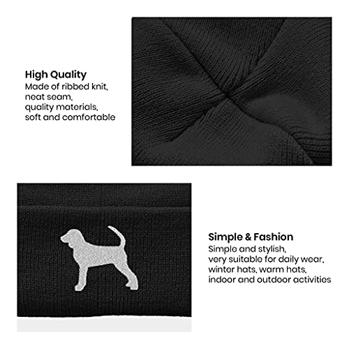 Image of Embroidery Goth Beanie Knit Hats for Men & Women, Embroidery Winter Hats Skull Cap
