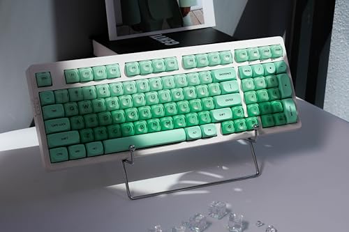 Image of ZORNHER ZH980 Foundation Mechanical Keyboard,95% Green Creamy Keyboard with Number Pad,Girly Gaming Keyboard Full Size,Cute Jelly MOA Round Translucent Clear Keycaps,Creamy Sounding Linear Switches