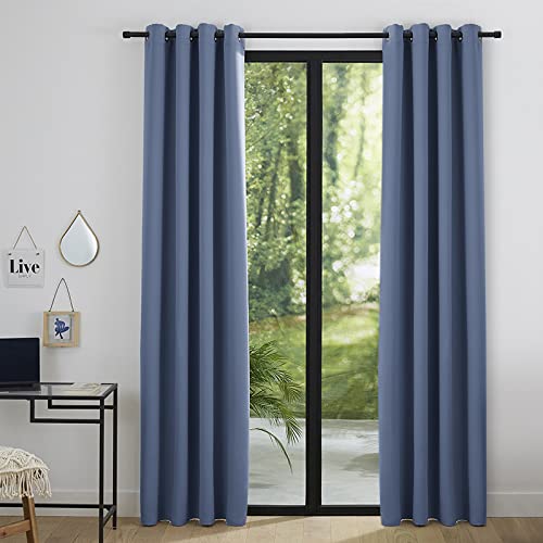 GIRASOLE HOE® Coppia Tende Oscuranti Teriche orbide Fantasia Argentata 3D Tenda Isolante per