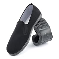 QHYNBRO Old Beijing Kung Fu Schuhe Unisex Traditionelle Kampfkunstschuhe für Tai Chi mit Canvas Obermateria & Rutschfester Gummisohle Vollschwarz Leicht Langlebig Kulturdesign EU 40