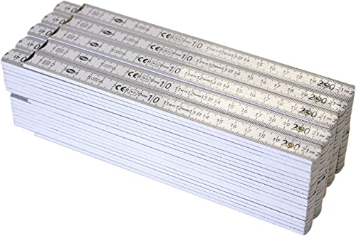 10 x ADGA 90 Grad Zollstöcke 2m Weiss mit Winkelanzeige Zollstock...