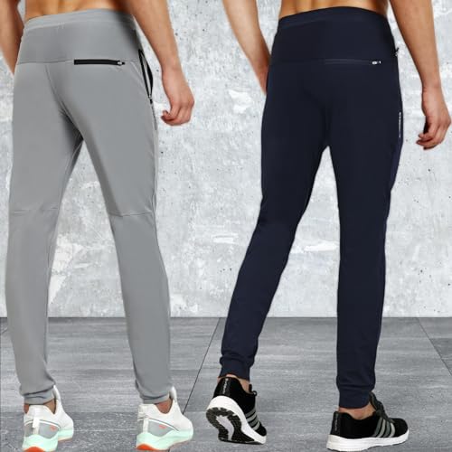 Image of RynoGear Track Pants for Men with Zipper Pockets (Pack of 2)