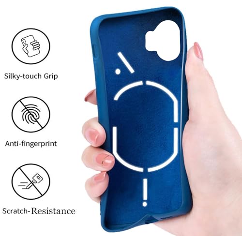 Image of A rtistque Liquid Silicone Back Cover Case for Nothing Phone 1 Matte Shockproof TPU Soft Flexible with Camera Protection - Blue