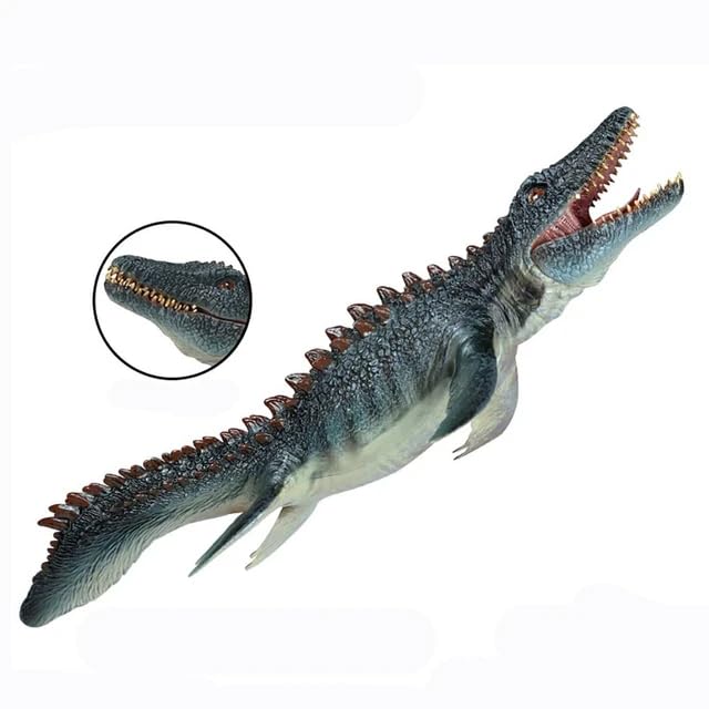Image of Mosasaurus Realistic Dinosaur Toy with Movable Mouth Textured Dinosaur Figure Prehistoric Animal Creatures Educational Toy for Kids & Adults