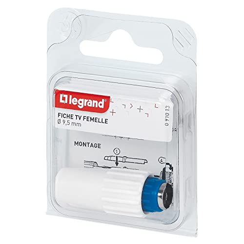 LEGRAND, TV-Buchse Ø9,52mm, Fernsehbuchse, weiblicher TV-Stecker, Farbe: Weiß, 091013