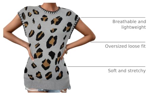 Image of Cap Sleeve Sweater Tops for Women 2026 Knit Summer Sleeveless Tank Vest | Slim Fit, Trendy Color Block, Soft, Skin-Friendly, Strechy, Lightweight, Breathable, Casual Daily Wear