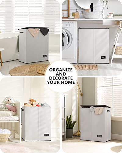 Soledi Double Laundry Hamper With Lid And Removable Laundry Bags - 145L Large Hamper For Laundry - Laundry Basket 2 Sections - Collapsible Laundry Baskets For Bedroom, Laundry Room, Bathroom, College #TOP6