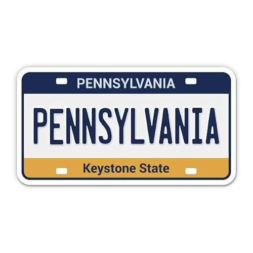 Pennsylvania State License Plate Style Vinyl Sticker Decal, 5 inch