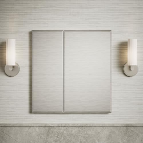 Image of Kohler CB-CLC2526FS Bathroom Medicine Cabinet with Mirror, Beveled Mirror Doors, Adjustable Shelves, Rectangular Beveled Edge, 25 in. W x 26 in. H