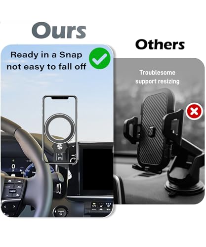 Image of Car Phone Holder for 2025 2026 Toyota Camry 12.3 inch Screen Accessories | MagSafe Strong Magnetic Clip-On Cell Phone Mount, 360 Rotatable Hands-Free Holder, Not Block Air Vents