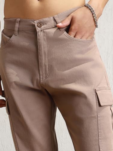 Image of Hubberholme Men Smart Casual Summer Cotton Loose Fit Mid-Rise Trousers 65