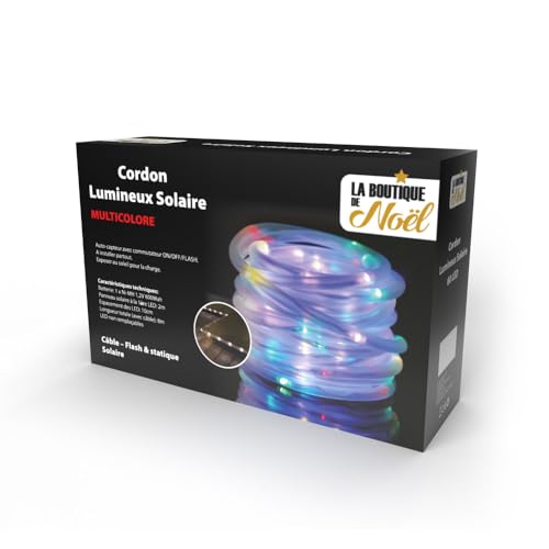 JJA Cordon lumineux solaire multicolore 18 mètres