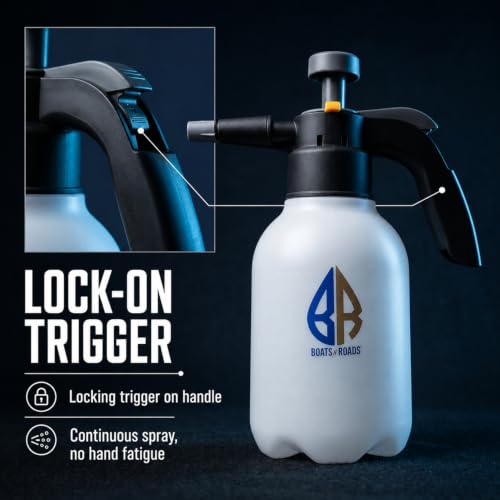 Boats N’ Roads™ Pump Sprayer — Handheld Pressure Sprayer for RV, Boat & Auto Detailing | Adjustable Nozzle, Locking Trigger, Chemical-Resistant | Pairs with Bug Gator™ & Grizzly Glaze™ by Boats N Roads - Used condition - Image 2
