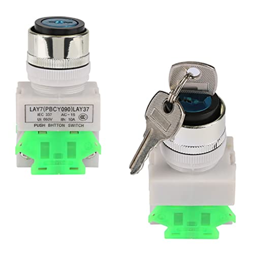 Interruptor Operado por Chave de 3 Posições 2NO + 1NC 22mm Mount LAY37-20Y/31, 100% Novo e de, Com 2