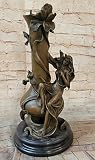EUROPEAN BRONZE Hand Made Wood Nymph Goddess Erotica Vase Bronze Masterpiece Statue Figure