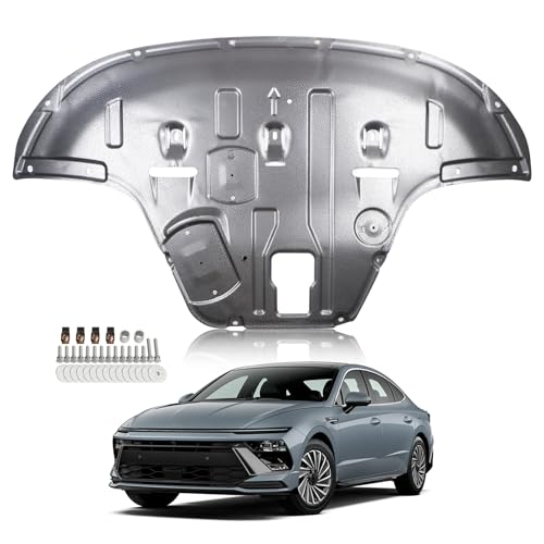 Image of Front Engine Guard Mud Flaps w /Screw Hardware Compatible with 2024 2025 Hyundai Sonata Engine Splash Shield Under Car Shield Cover Board