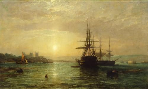 Affiche impression d'art tableau une vue de la rivière Medway au crépuscule Danby 60x90