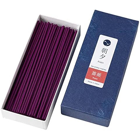 Asayu Japanese Low Smoke Incense Sticks Rose Floral Scent (40gr), Made in Japan Quality, Natural Material (Rose 40 gr) Cover