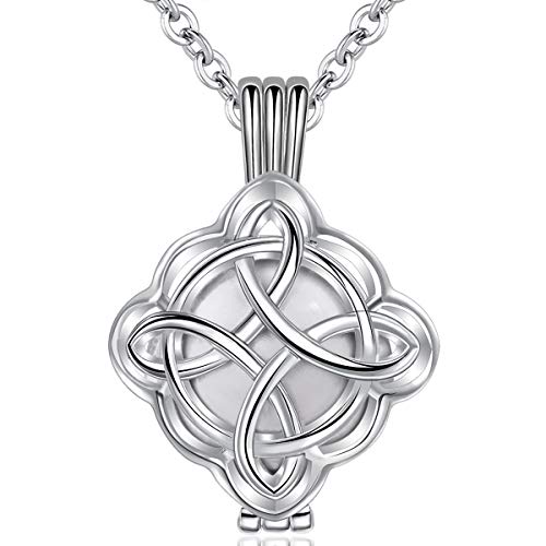 EUDORA Harmony Ball Schutzengel Kette Halsketten für Frauen Keltischer Schmuck, Engel Klingelton Klangkugeln Halsketten, Bola Klangkugel Kette Geschenk für Frauen Mutter Kette Länge 114,3 cm + 76,2cm