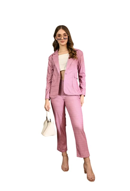 Image of Women Printed Blazer Pant Set- Women's Casual Office Business 3-Piece Printed Suit, Single-Breastered Blazer Camisole and Pant Set