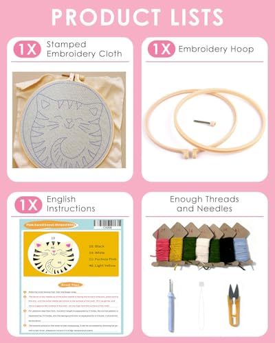 Image of TCDZMYGS Punch Needle Kit for Beginners Adults-Cute Cat,with Video Tutorial