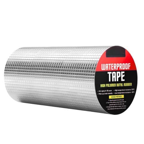 Image of Waterproof Butyl Rubber Tape, Strong Adhesive, Aluminium Foil, for Roof Leak, Surface Crack, Window Sill Gap, Boat and Tank Sealing..Size- 2Inch, 4Inch, 6Inch, 8Inch. (8Inch)