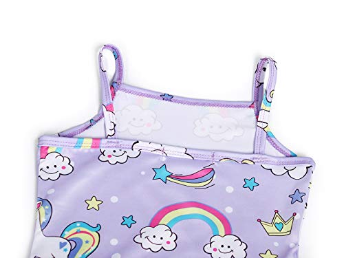 Cotrio Unicorn Swimsuit Little Girls One Piece Bathing Suit Swimwear Toddlers Kids Swimming Beachwear For Holiday Pool Party Size 6 (5-6 Years, Purple, 130) #TOP4