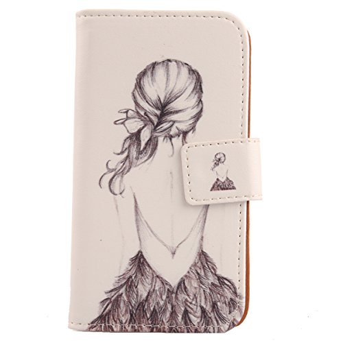 Lankashi Leather Cover Skin Protection Case for Samsung Galaxy Mega 6.3 I9200 Back Girl Design