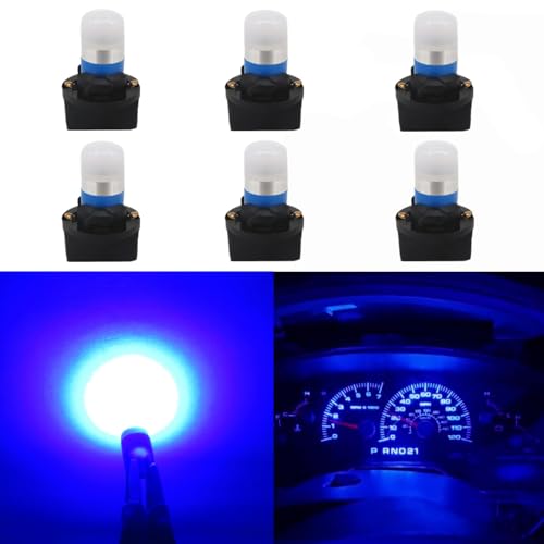 Image of WLJH Blue T10 194 LED PC194 Twist-Lock Bulbs for Instrument Cluster | 3030 SMD, Dimmable, Direct Fit, Easy Install, Cluster Backlight, Dashboard Light, Even Gauge Backlighting, 6-Pack