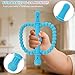 Fu Store Hollow Teether Tube 2 Pack Apple Shape Chew Straw Sensory Toy for Infant Toddlers Silicone Tubes Teething Toys for Babies 0-6 0-12 0-36 Months Gifts Teething Relief Soothing Gums (Blue Pink)
