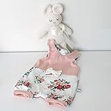  Kurzer Baby Strampler mit Schleife Sommer Cremeweiß Rosen (rose melange) Baby Mädchen