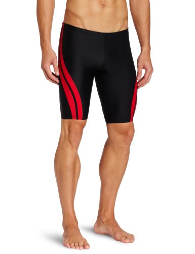 The Finals Men's Reactor Splice Jammer Swimsuit, Black/Red, 26