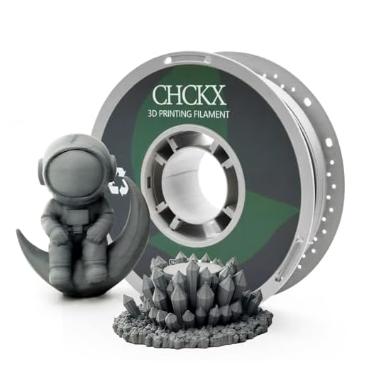 CHCKX PETG Glass Fiber 3D Printer Filament, Dimensional Accuracy +/- 0.03 mm, 1kg Spool(2.2lbs), 1.75 mm Fit for Most 3D Printers, Grey
