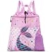 WAWSAM Mermaid Kids Drawstring Backpack String Bag, 15” × 17” Gym Bag Cinch Bag for Girls Kids Waterproof Swim Beach Bag, Back to School Birthday Gift with Zippered Pocket and Bottle Pocket