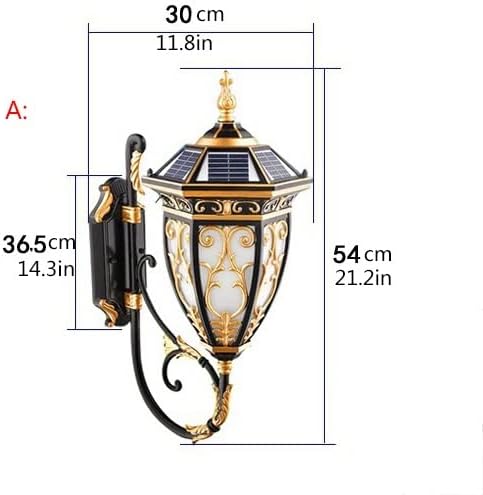 PEVSCO Wandlamp Wandlamp, Solar Outdoor Wall Lamp, LED Solar Garden Wandverlichting Lamp, Outdoor Regendichte Wandlamp Tuinlamp, Exquisite Villa Garden Park Binnenplaats Buitenlampen 2 Packs Wandkandelaars ( photo 2