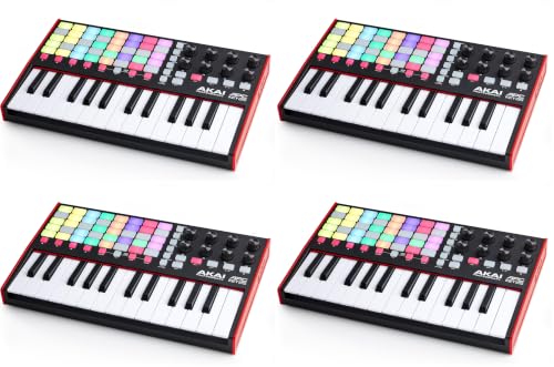 Image of Akai Professional APC Key 25 MK2 25-Key USB MIDI Keyboard Controller for Clip Launching with Ableton Live Lite, 40 RGB Pads and 8 Rotary Knobs, One Size (Pack of 4)