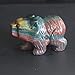 HLbshi Hand Carved Gemstone Crystal Bear Figurine Animal Statue Carving Office Home Decor 1.5'' (Indian Agate)