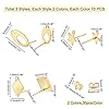 PandaHall 60 Stück 2 Farben Ohrstecker, 3 Stile 304 Edelstahl Ohrstecker Oval Rhombus Stern Ohrstecker mit Ohrpolster Ohrringe Basispfosten mit Loch für Frauen DIY Ohrringe Bastelbedarf #3