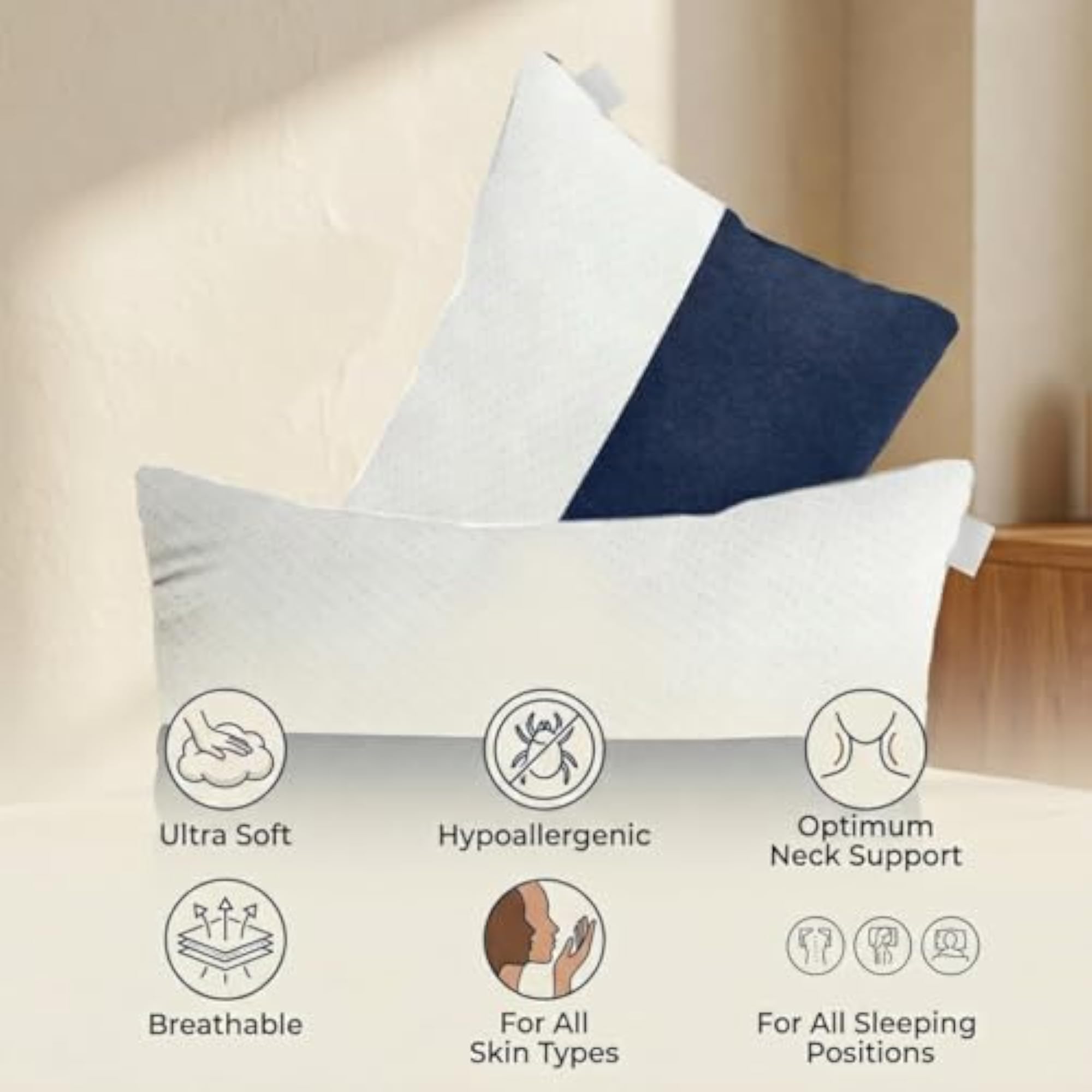 Comfort Nest Microfiber Two-Tone Pillow