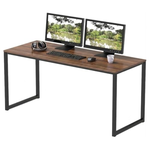 Image of Computer Desk for Home | Wooden Table for Work, Study | Wooden Study Table for Home | Workstation Desk for Laptop PC | Rustic Brown | 120 x 60 x 75 cm