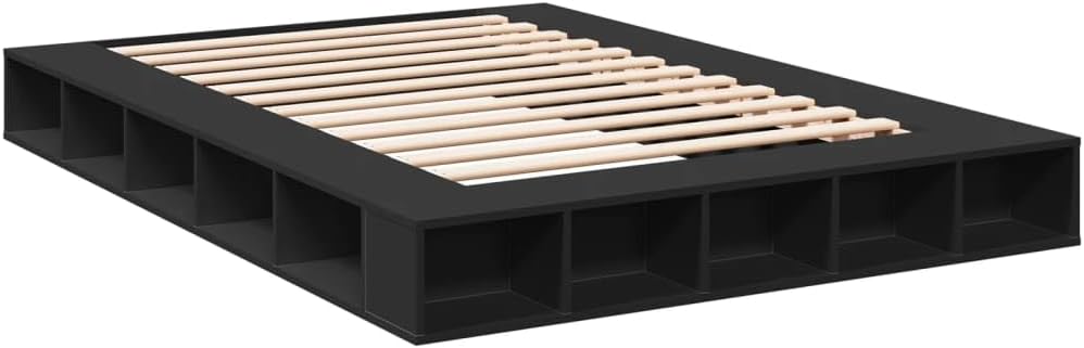 vidaXL Bed Frame without Mattress Black 160x200 cm