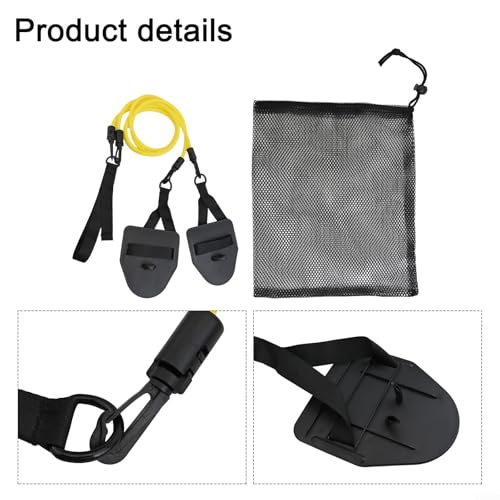 Entrenador de Natación Dryland con Banda de Resistencia y Paletas Amarillo 20lb miniatura 4